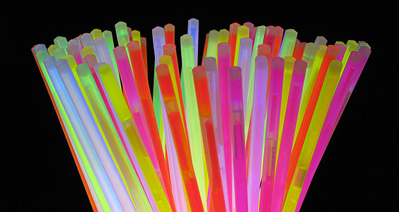 Glow from a chemical reaction